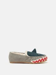 Joules Boys' Quinn Navy Shark Moccasin Slippers - Image 3 of 7