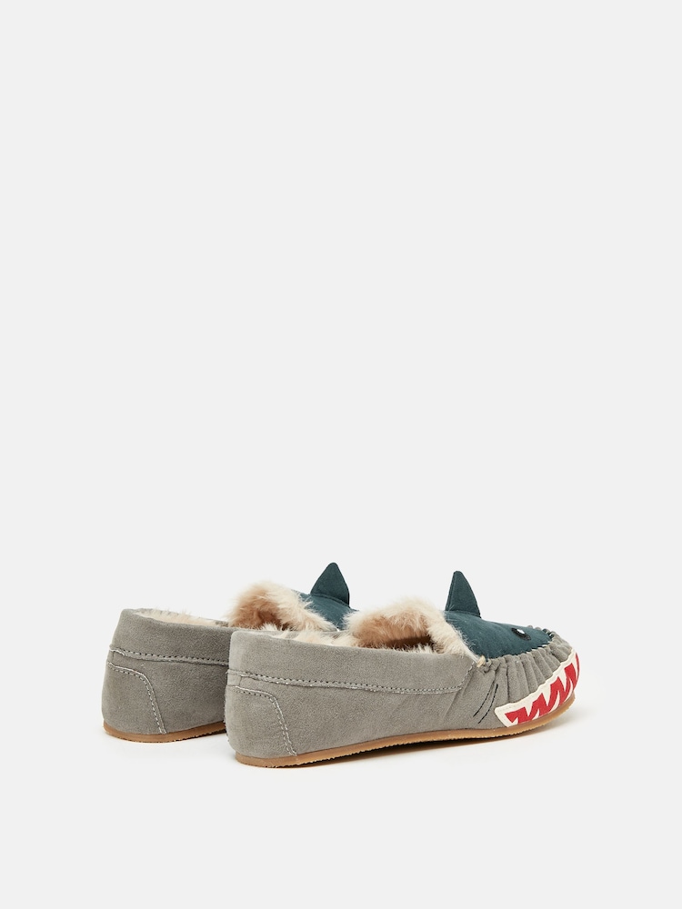 Shark Moccasin Slippers For Boys Joules Boys' Quinn Navy Shark