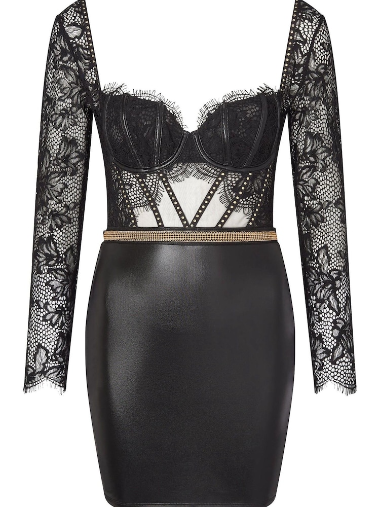 Ann Summers Diamante Detail Tiana Black Dress - Image 4 of 4
