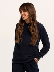 Brakeburn Blue Lepe Textured Stripe Crew Neck Sweatshirt - Image 1 of 6