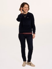 Brakeburn Blue Lepe Textured Stripe Crew Neck Sweatshirt - Image 5 of 6