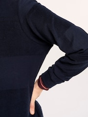 Brakeburn Blue Lepe Textured Stripe Crew Neck Sweatshirt - Image 6 of 6