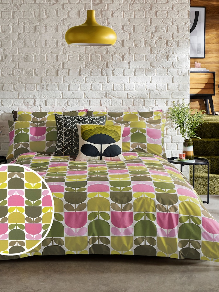 Orla Kiely Multi Block Stem 100% Cotton Duvet Cover and Pillowcase Set - Изображение 1 из 4