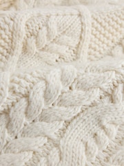 Ecru Cable Knit Long Sleeve Cardigan - Image 7 of 8