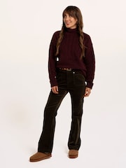 Brakeburn Brown Freya Cable Knitted Funnel Neck Jumper - Image 4 of 6