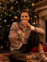 Brakeburn Black Gertrud Intarsia Knitted Cardigan - Image 1 of 6