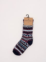 أزرق - Brakeburn Nordics Fair Isle Cosy Knitted Socks - صورة 3 من 4