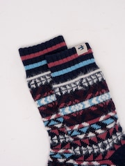 أزرق - Brakeburn Nordics Fair Isle Cosy Knitted Socks - صورة 4 من 4