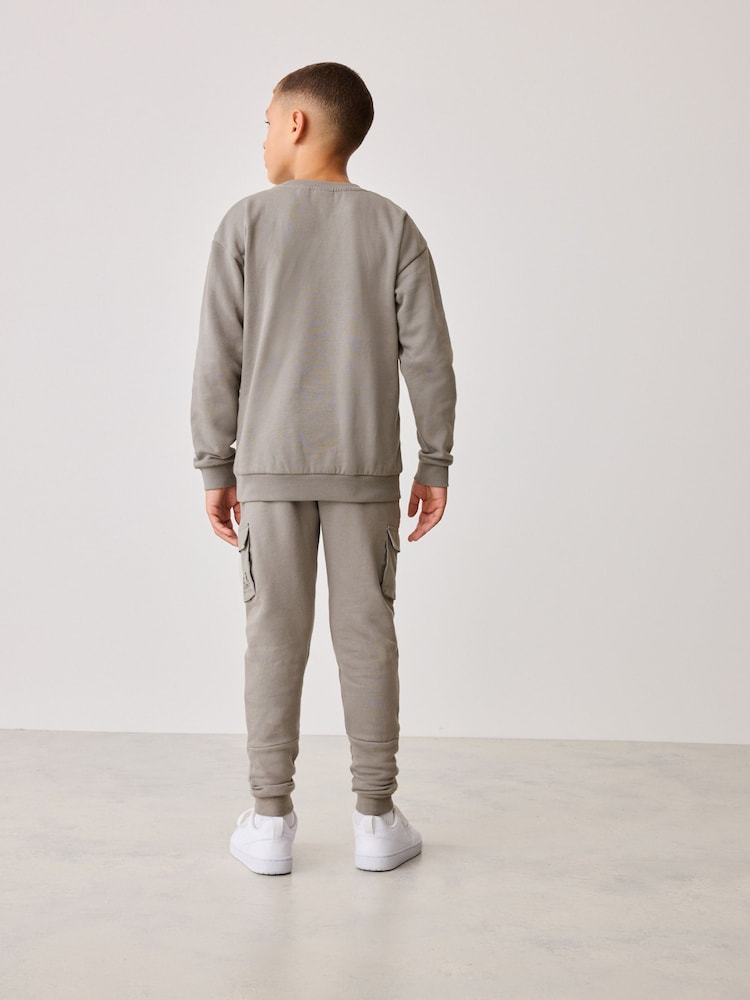Baker by Ted Baker Grey 100% Cotton Sweatshirt And Joggers Set - Image 2 of 13