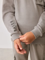 Baker by Ted Baker Grey 100% Cotton Sweatshirt And Joggers Set - Image 7 of 13