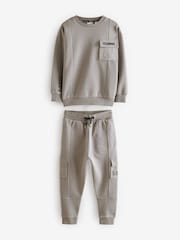 Baker by Ted Baker Grey 100% Cotton Sweatshirt And Joggers Set - Image 9 of 13