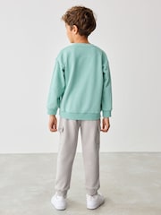 Baker by Ted Baker Green/Grey Sweatshirt and Cargo Joggers Set - Image 7 of 10