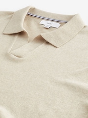 Neutral Knitted Regular Fit Trophy Polo Shirt - Image 7 of 8