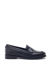 Moda in Pelle Black Ema Smart Loafers With Stud Snaffle Strap - Image 1 of 4