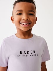 Lila vijolična - Baker by Ted Baker mornarsko moder/bela 100% bombaž majica in kratke hlače - Slika 7 iz 12