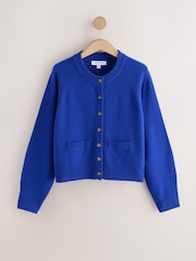 Cobalt Blue N.Premium Merino Wool Cardigan - Image 1 of 3