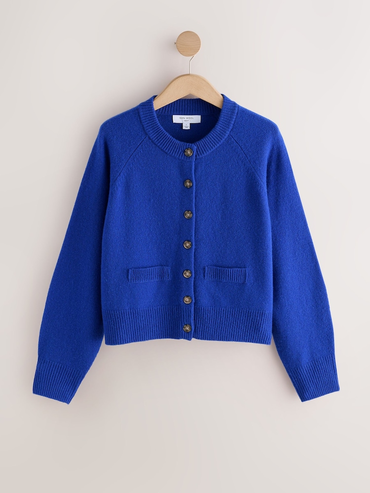 Cobalt Blue N.Premium Merino Wool Cardigan - Image 1 of 3