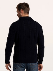 Brakeburn Blue Colindale Full Zip Knitted Jumper - Image 2 of 6