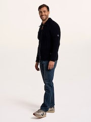 Brakeburn Blue Colindale Full Zip Knitted Jumper - Image 3 of 6