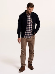 Brakeburn Blue Colindale Full Zip Knitted Jumper - Image 4 of 6