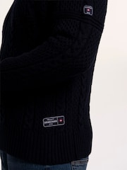 Brakeburn Blue Colindale Full Zip Knitted Jumper - Image 6 of 6
