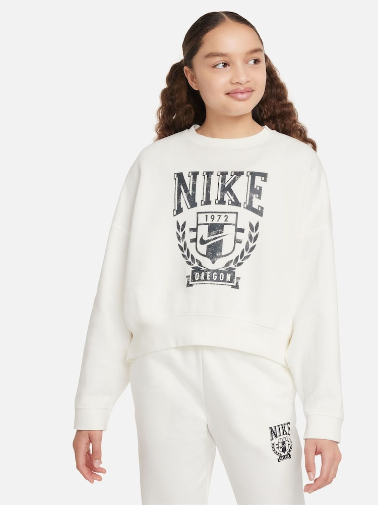 Nike White Trend Crew Neck T-Shirt - Image 1 of 4 Nike White Trend Crew Neck T-Shirt - Image 1 of 4
