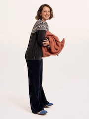 Brakeburn Blue Frida Fairisle Knitted Crew Neck Jumper - Image 3 of 6