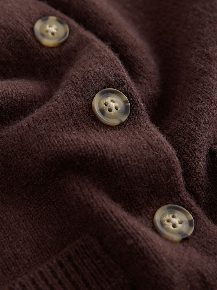 Chocolate Brown N.Premium Merino Wool Cardigan - Image 2 of 3