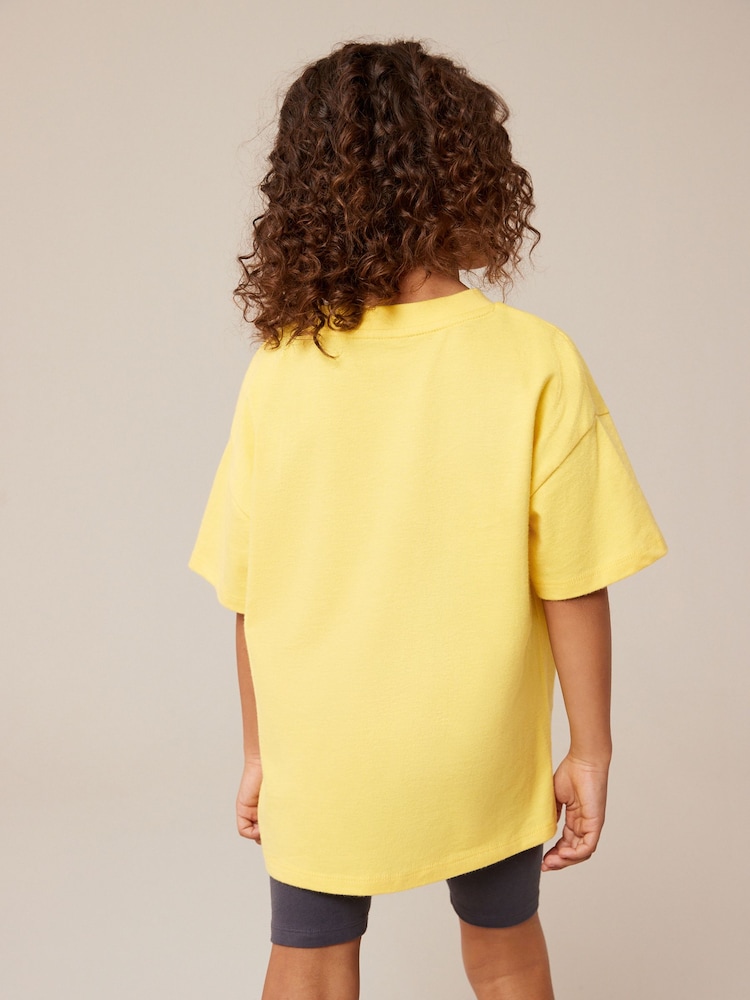 Yellow Oversized Embellished Graphic T-Shirt (3-16yrs) - Image 2 of 6