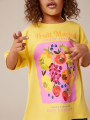 Yellow Oversized Embellished Graphic T-Shirt (3-16yrs) - Image 3 of 6