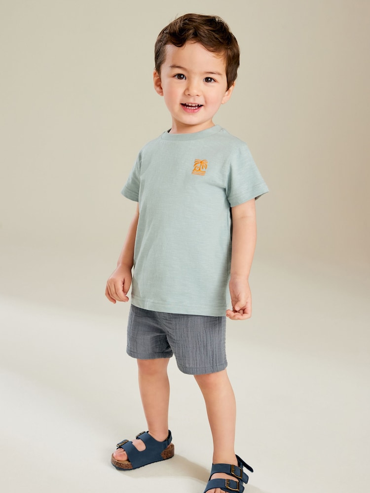 Blau - Weiche, strukturierte Shorts (3M.–7J.) - Image 3 of 7