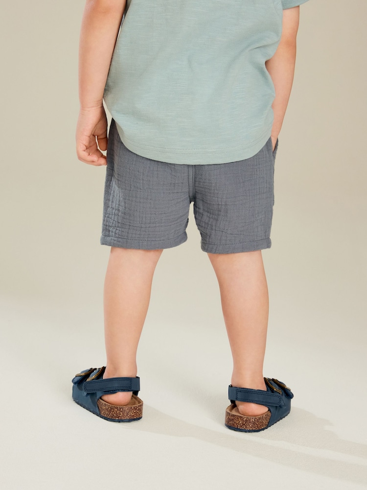 Blau - Weiche, strukturierte Shorts (3M.–7J.) - Image 4 of 7