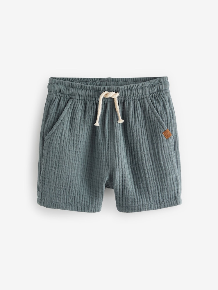 Blau - Weiche, strukturierte Shorts (3M.–7J.) - Image 5 of 7