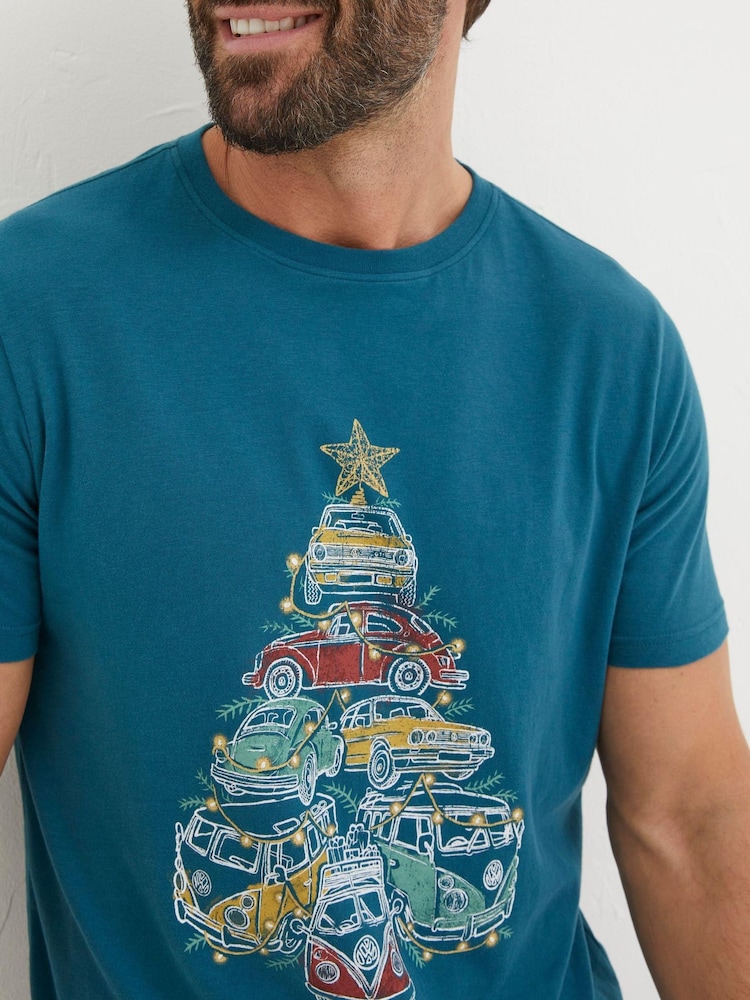 FatFace Blue VW Stacked T-Shirt - Image 3 of 3