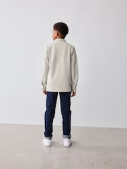 Baker by Ted Baker Neutral 100% Cotton Herringbone Shacket and T-Shirt Set - Image 3 of 11