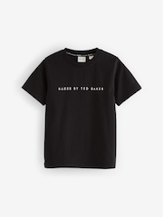Baker by Ted Baker Neutral 100% Cotton Herringbone Shacket and T-Shirt Set - Image 9 of 11