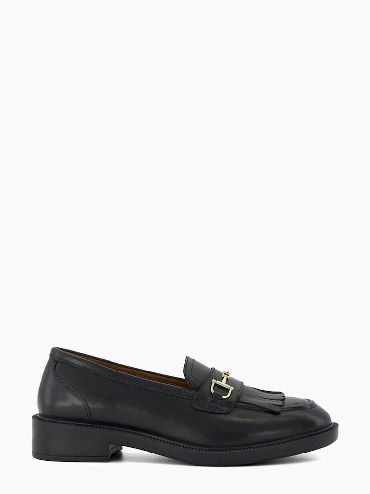 Dune London Black Guided DD Snaffle Fringe Loafers - Image 1 of 6