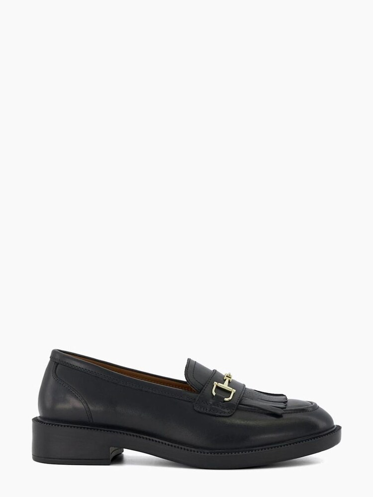 Dune London Black Guided DD Snaffle Fringe Loafers - Image 1 of 6 Dune London Black Guided DD Snaffle Fringe Loafers - Image 1 of 6