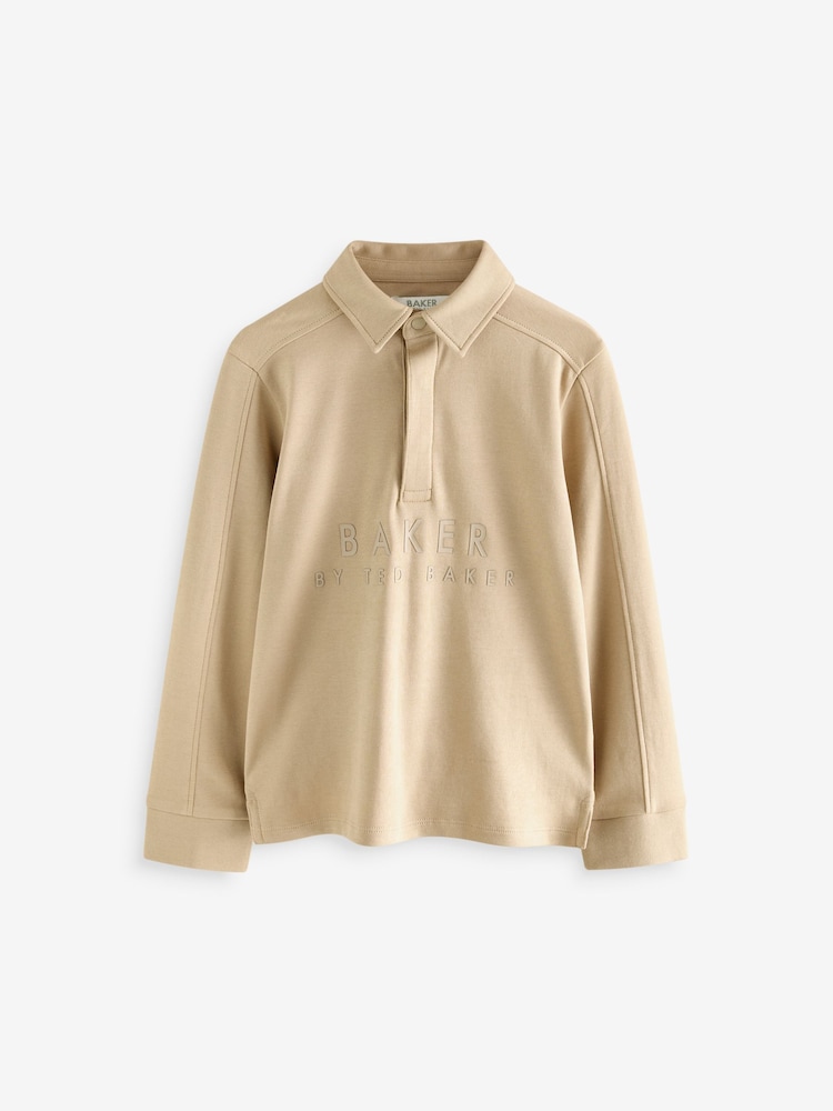Baker by Ted Baker Shirt Long Sleeves 100% Cotton Polo Shirt - Image 1 of 4