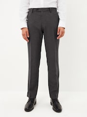 Grey Machine Washable Plain Front Smart Trousers - Image 1 of 7