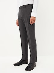 Grey Machine Washable Plain Front Smart Trousers - Image 3 of 7