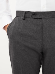 Grey Machine Washable Plain Front Smart Trousers - Image 6 of 7