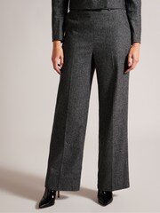Ted Baker Grey Wide Leg Pleat Front Trousers - Image 3 of 5