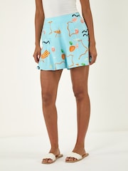 Roman Blue Beach Print Shorts - Image 4 of 4