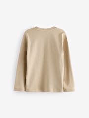 Baker by Ted Baker Heavyweight Stone Long Sleeve Nylon Pocket T-Shirt - Image 2 of 3