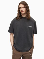 AllSaints Black 100% Cotton Underground Short Sleeve Crew T-Shirt - Image 1 of 7