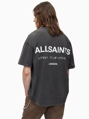 AllSaints Black 100% Cotton Underground Short Sleeve Crew T-Shirt - Image 2 of 7