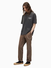 AllSaints Black 100% Cotton Underground Short Sleeve Crew T-Shirt - Image 4 of 7