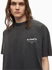 AllSaints Black 100% Cotton Underground Short Sleeve Crew T-Shirt - Image 5 of 7