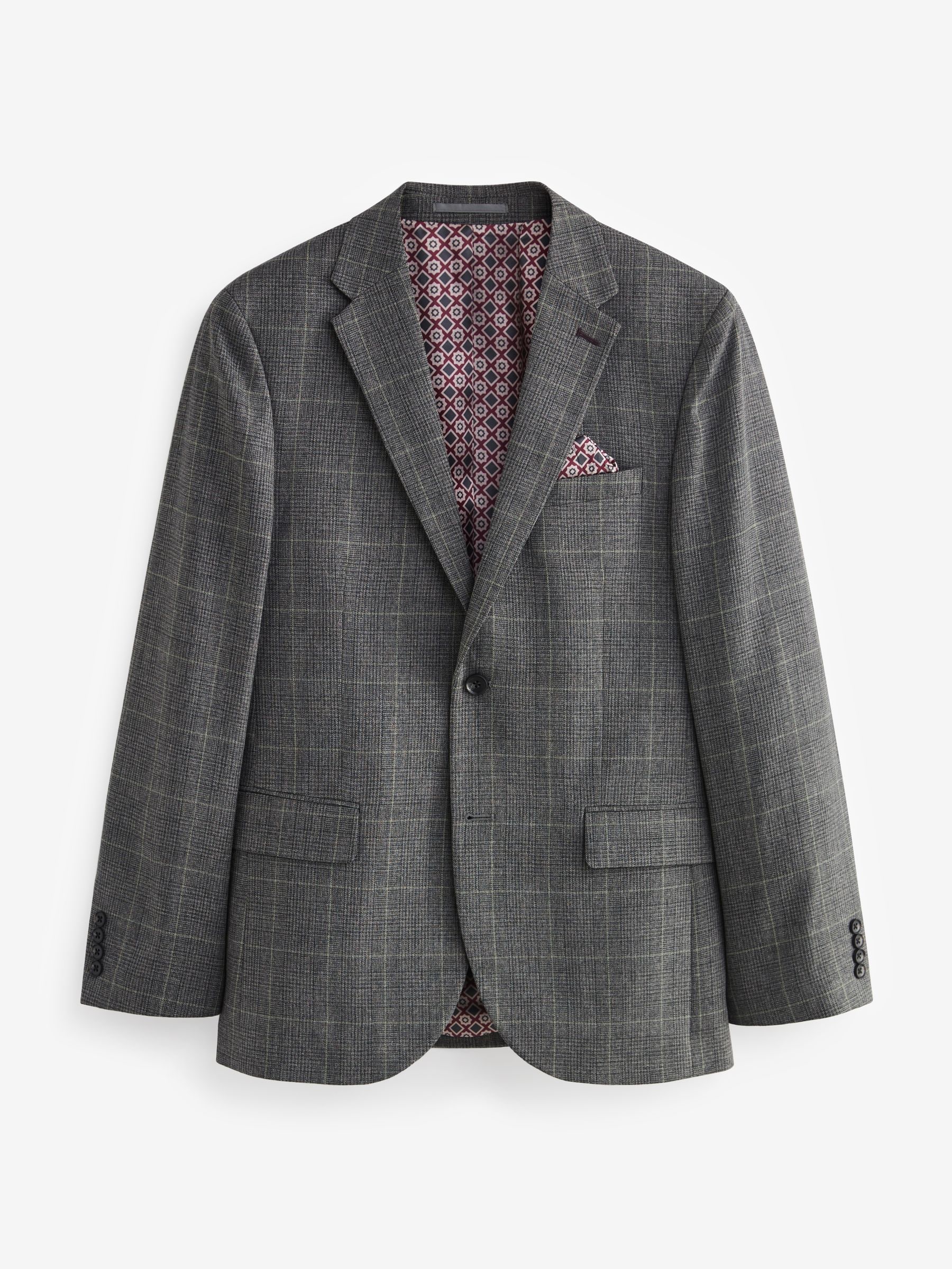 Buy Grey Prince of Wales Check Suit: Jacket from Next USA Buy Grey Prince of Wales Check Suit: Jacket from Next USA